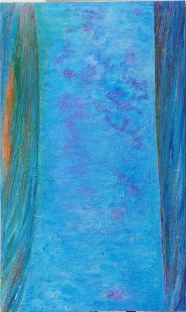 Le rideau bleu - peinture d'Alberto Von Fach