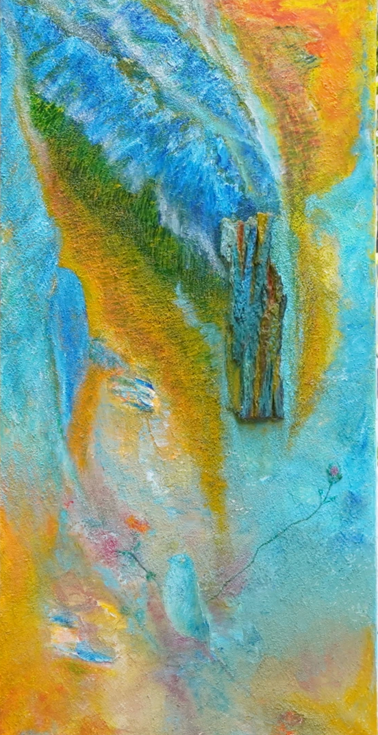 L’oiseau bleu - peinture d'Alberto Von Fach